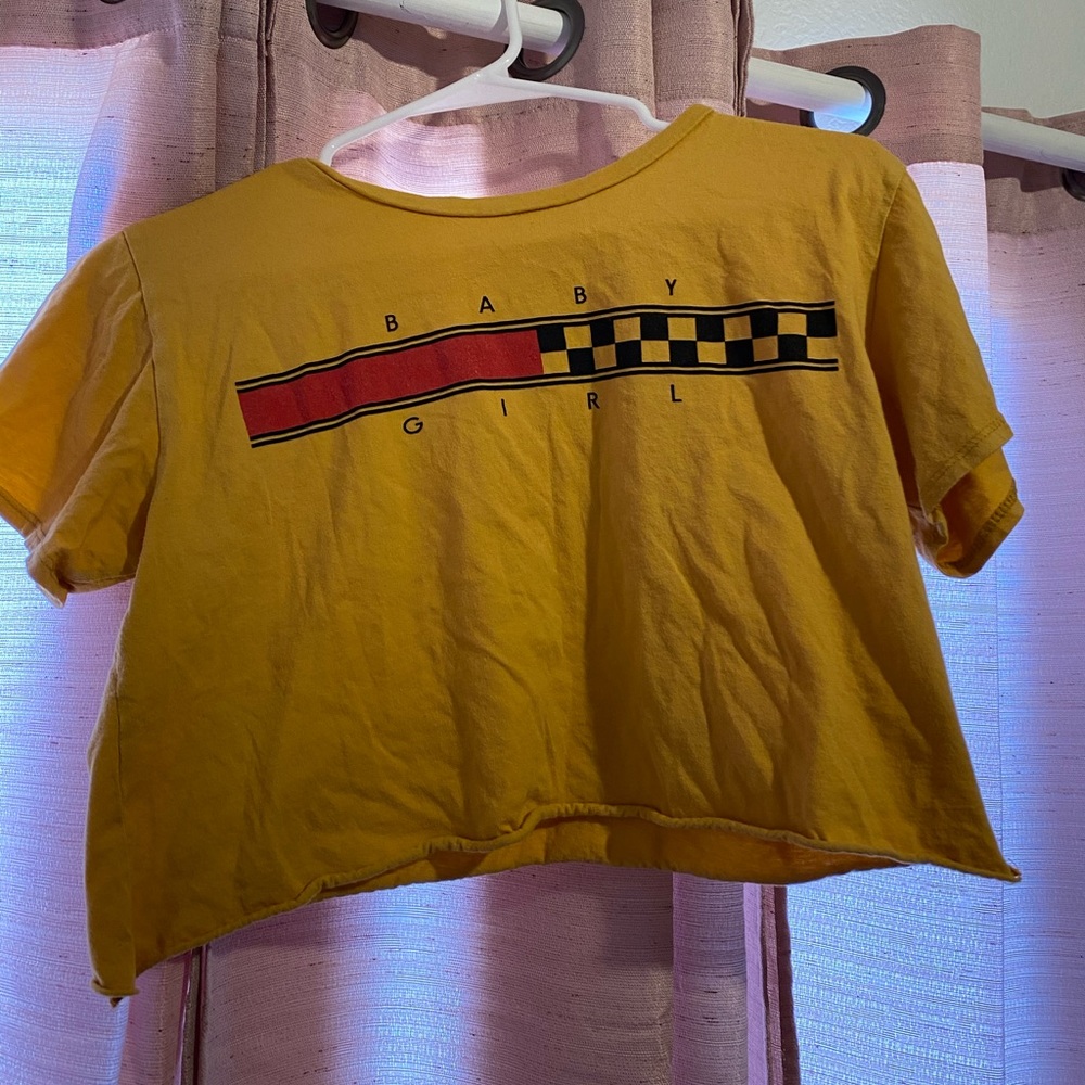 Cropped mustard yellow shirt!